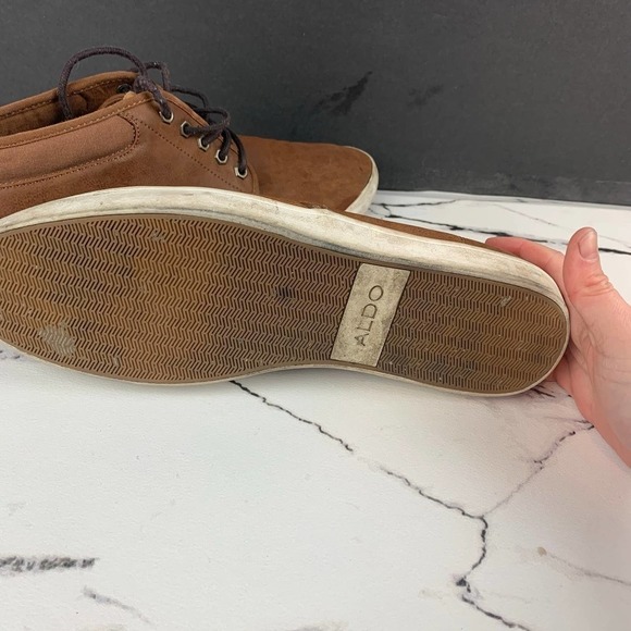 Aldo Mens Ankle Shoe Boot Brown Sz 11 - Picture 3 of 4